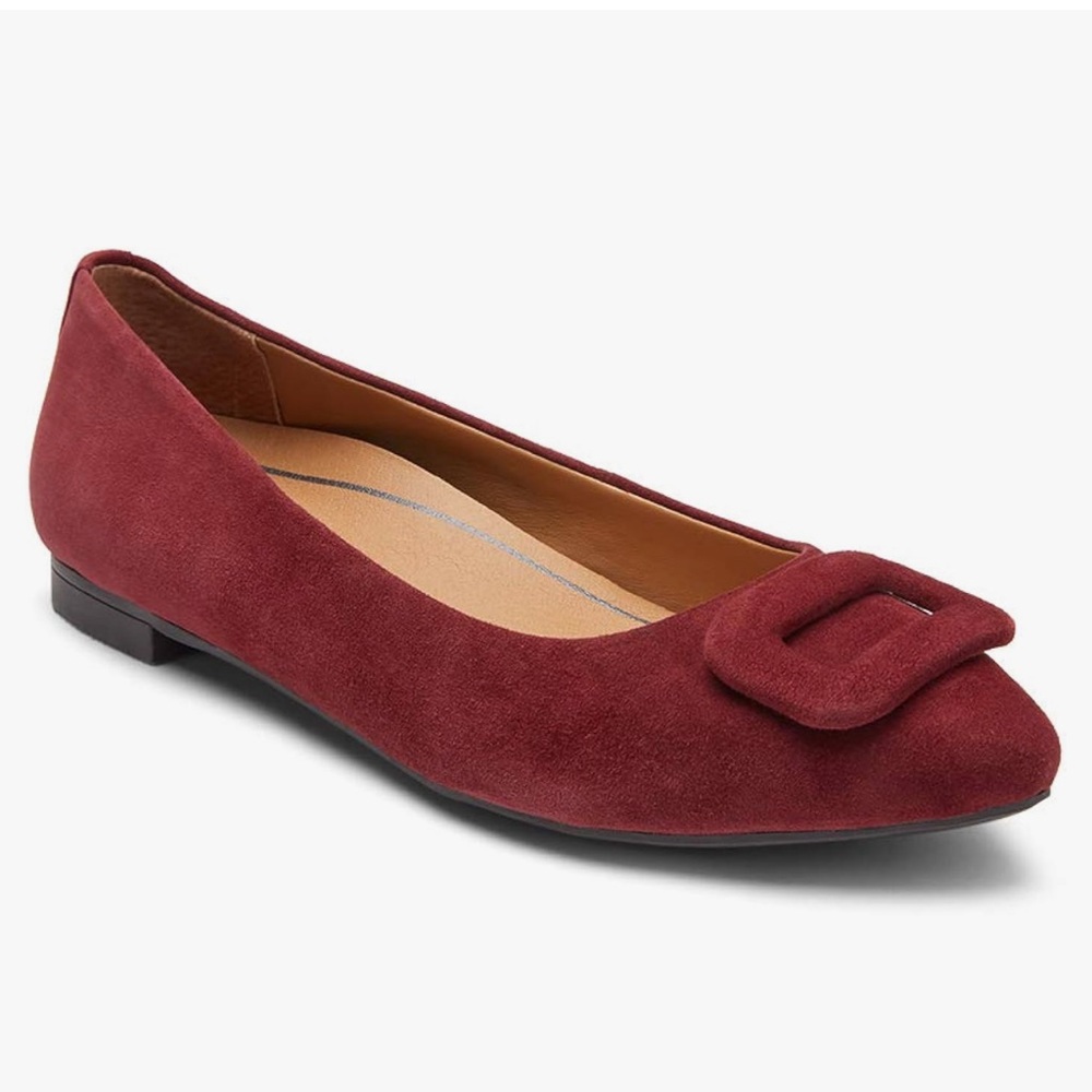 VIONIC Amanda Ballet Flat With Arch Support Wine like Manolo Blahnik